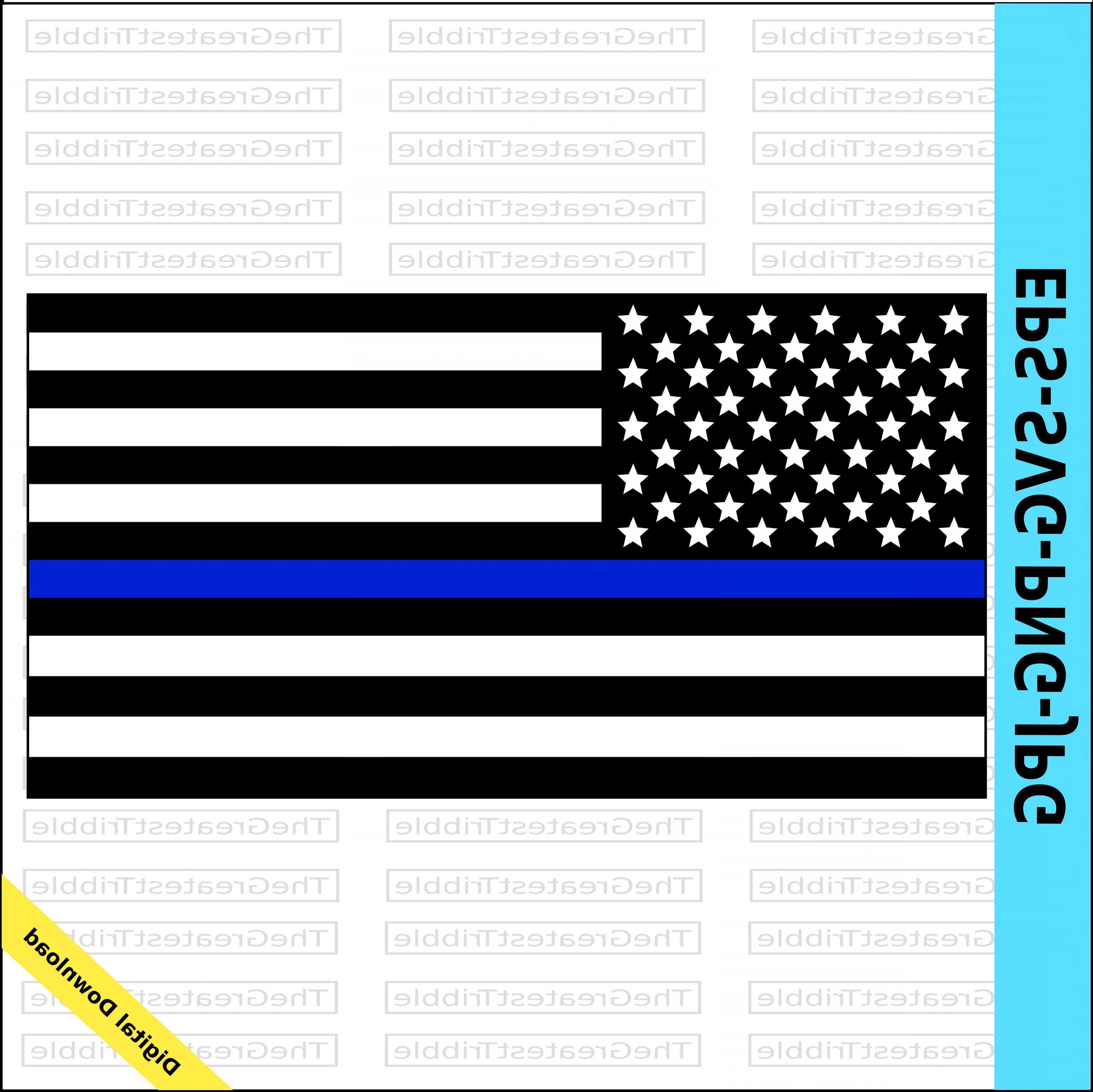 3600x3596 Thin Blue Line United States Flag Eps Orangiausa