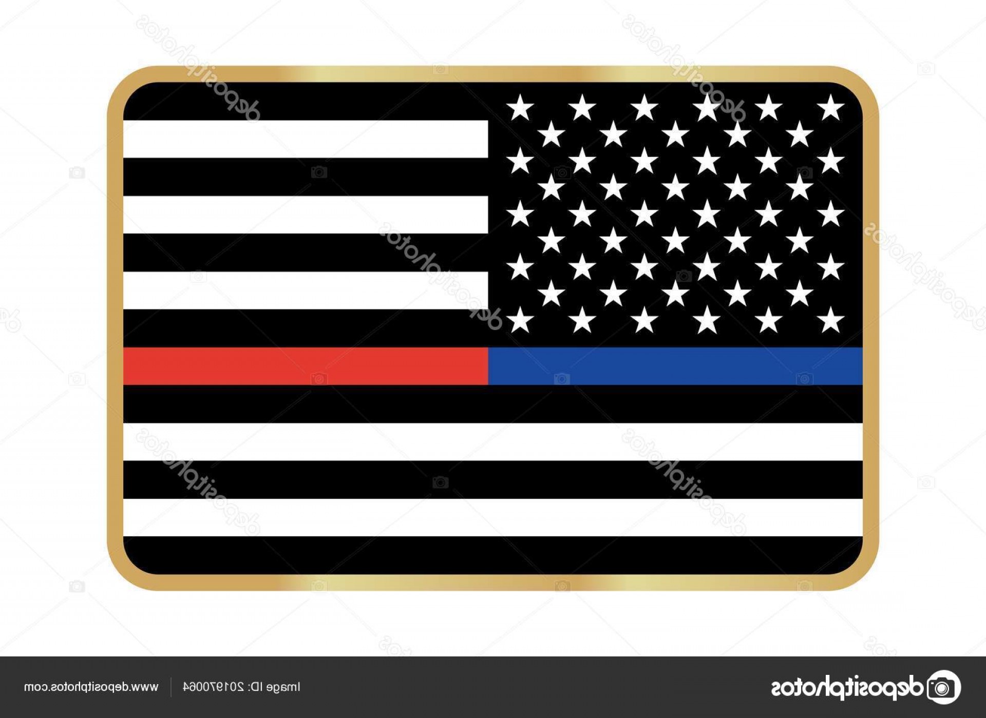 1920x1399 Stock Illustration Vector Thin Blue Line Red Orangiausa