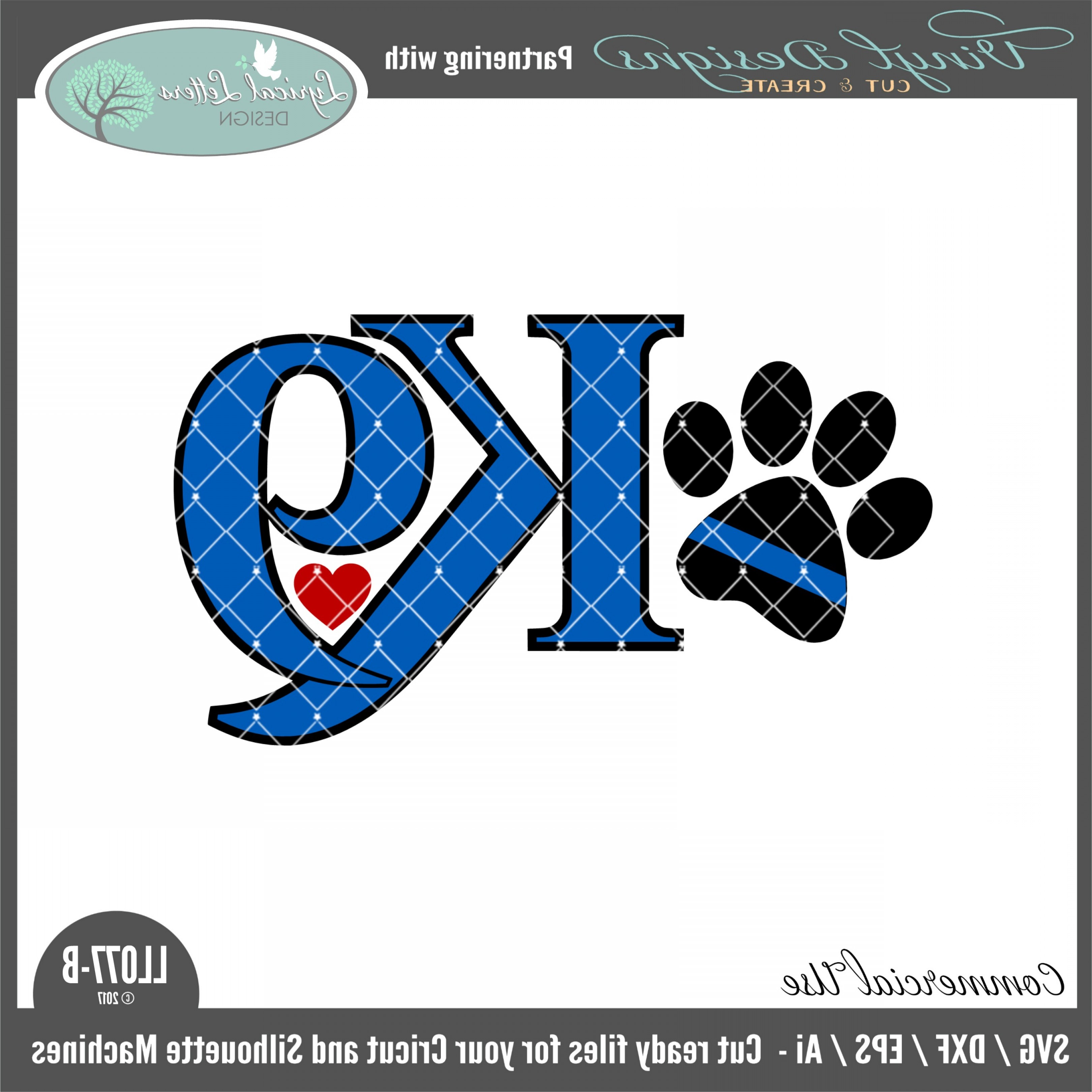 3240x3240 Llb Police K With Dog Paw And Thin Blue Line Lazttweet