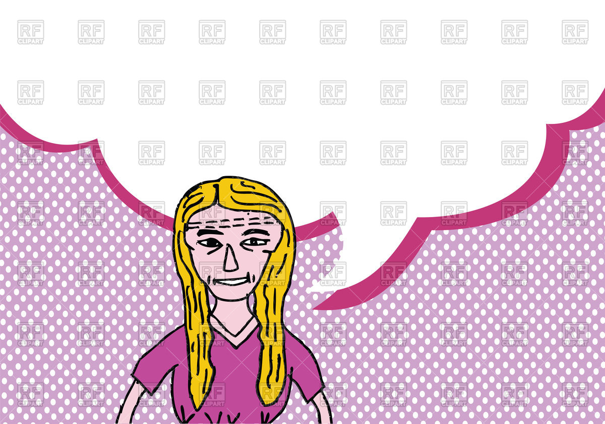 1200x842 Cartoon Woman Thinking And Talking With Dialog Speech Bubble