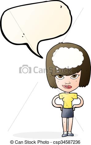 295x470 Cartoon Woman Thinking With Speech Bubble.