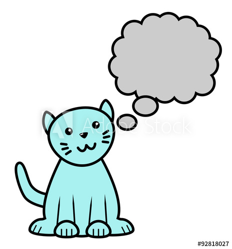 465x500 Cat With Thinking Bubble Vector Icon Image