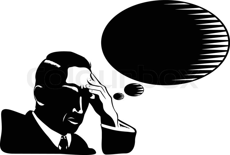 800x541 Man With Thinking Bubble Stock Vector Colourbox