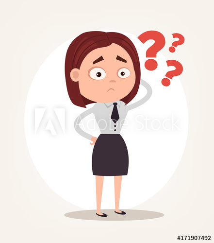 441x500 Worry Confused Office Worker Business Woman Character Thinking
