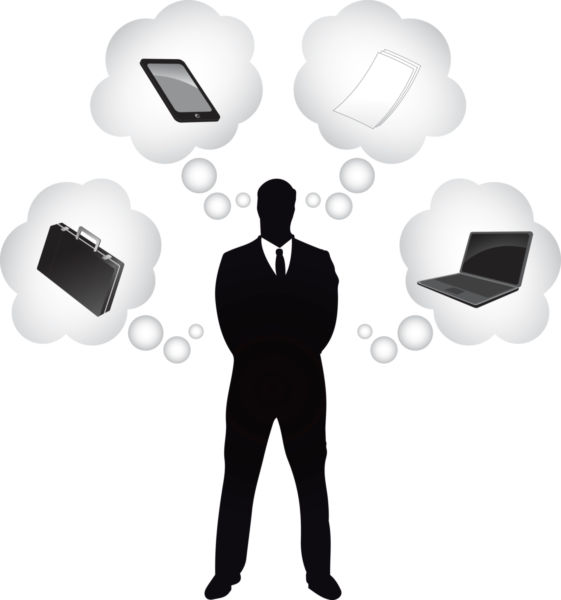 561x600 Business Person Thinking Vector