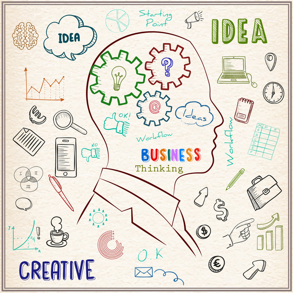 600x600 Business Thinking Vector Design With Person Illustration Free