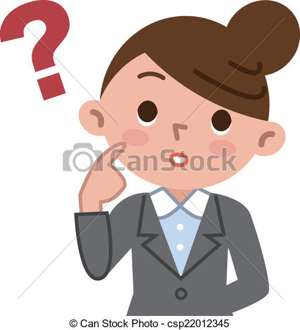 427x470 Business Woman Thinking . Vector Illustration. .