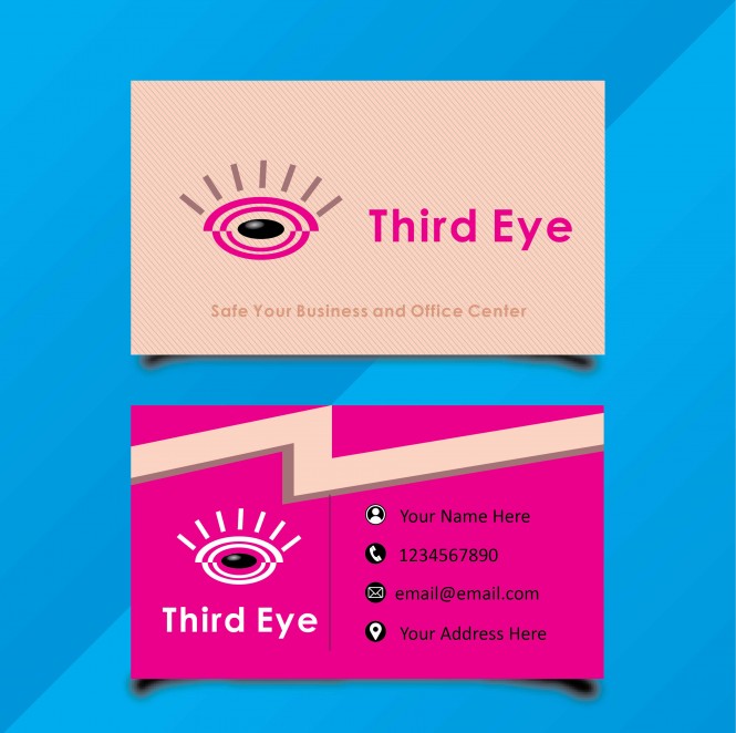 665x662 Goodpik Third Eye Pink Color Business Cards Vector
