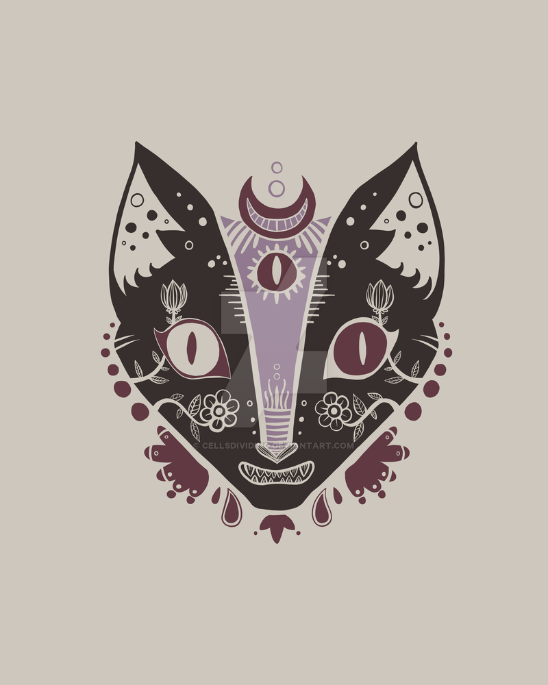 800x1000 Third Eye Cat Vector Artwork By Cellsdividing