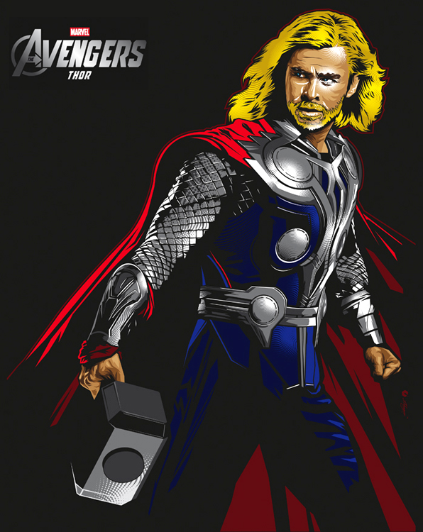 596x750 Thor Vector Illustrations For Marvel