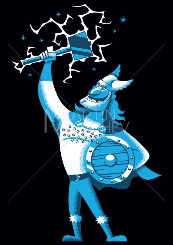 570x806 Cartoon Thor Vector Cartoon Clipart Illustration. Donar Etsy