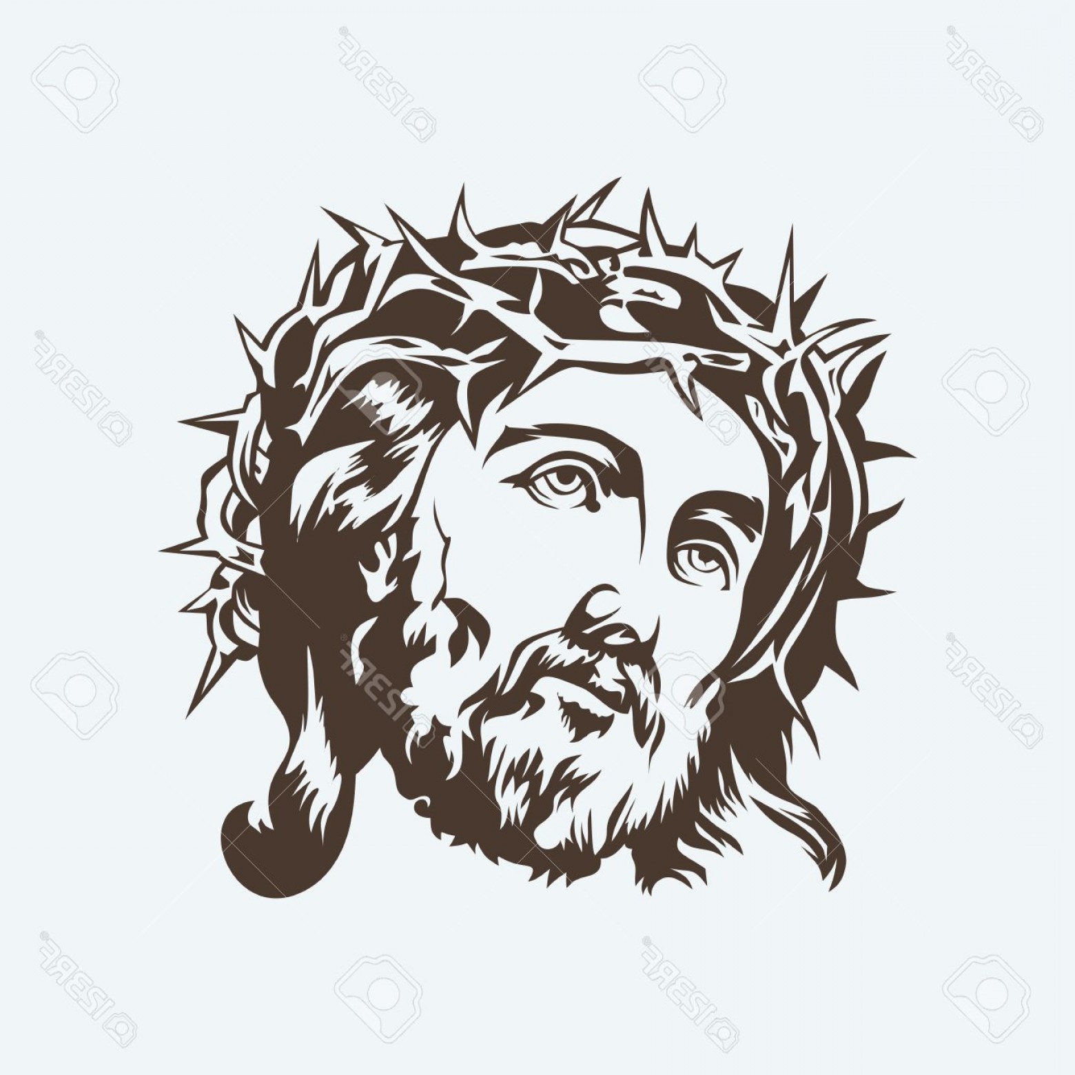 1560x1560 Photostock Vector Jesus Crown Of Thorns Hand Drawn Shopatcloth