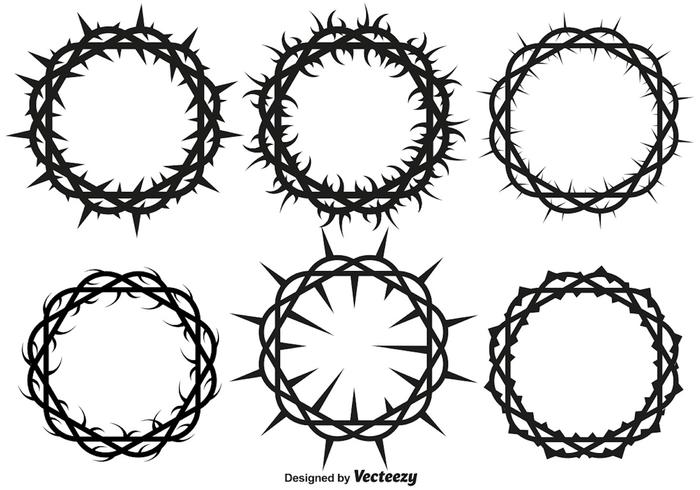 700x490 Vector Crown Of Thorns Set For Lent And Easter