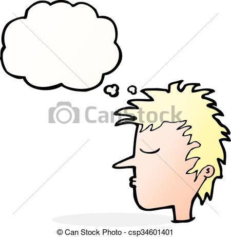 450x461 Cartoon Male Face With Thought Bubble.