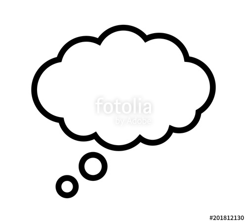 500x450 Thought Bubble Thinking Cloud Line Art Vector Icon For Apps And