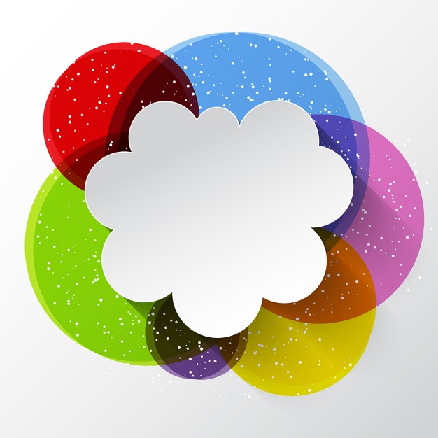 626x626 Thought Cloud Over Colored Circles Vector Free Download