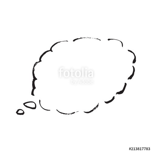 500x500 Thought Cloud Isolated On White Background. Vector Illustration