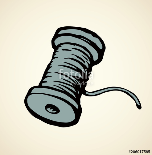493x500 Spool Of Thread. Vector Drawing Stock Image And Royalty Free