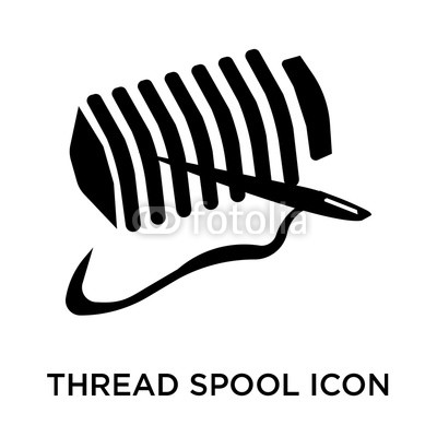 400x400 Thread Spool Icon Vector Sign And Symbol Isolated On White