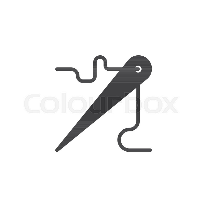 800x800 Needle And Thread Vector Icon. Filled Flat Sign For Mobile Concept