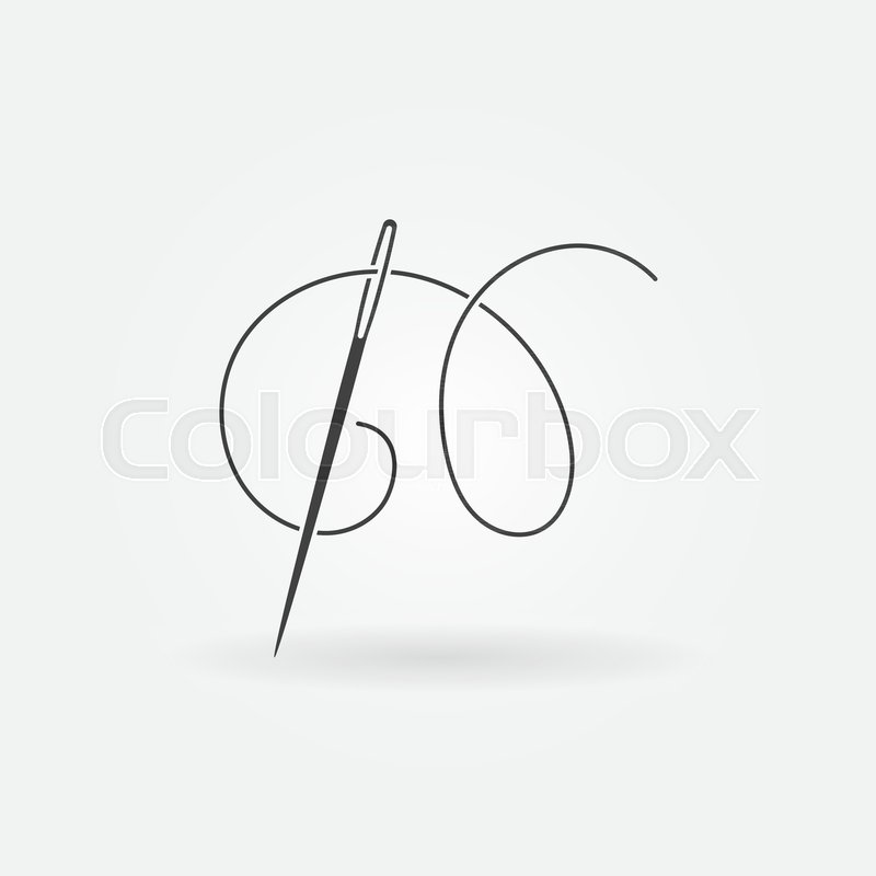800x800 Needle And Thread Vector Modern Icon Or Design Element Stock