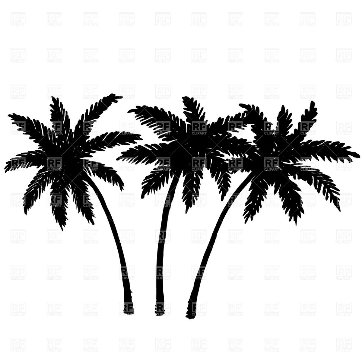 1200x1200 Three Palm Trees Silhouette Vector Image Vector Artwork Of