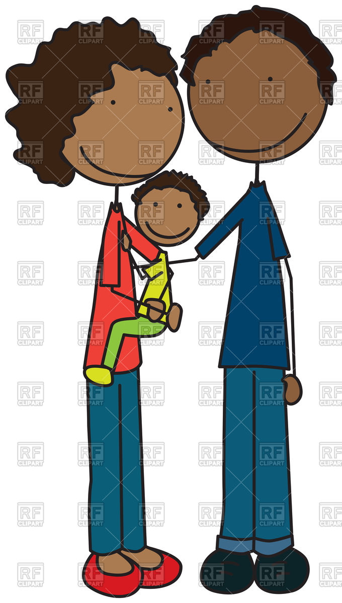 680x1200 Cartoon Illustration Of Family Of Three Vector Image Vector