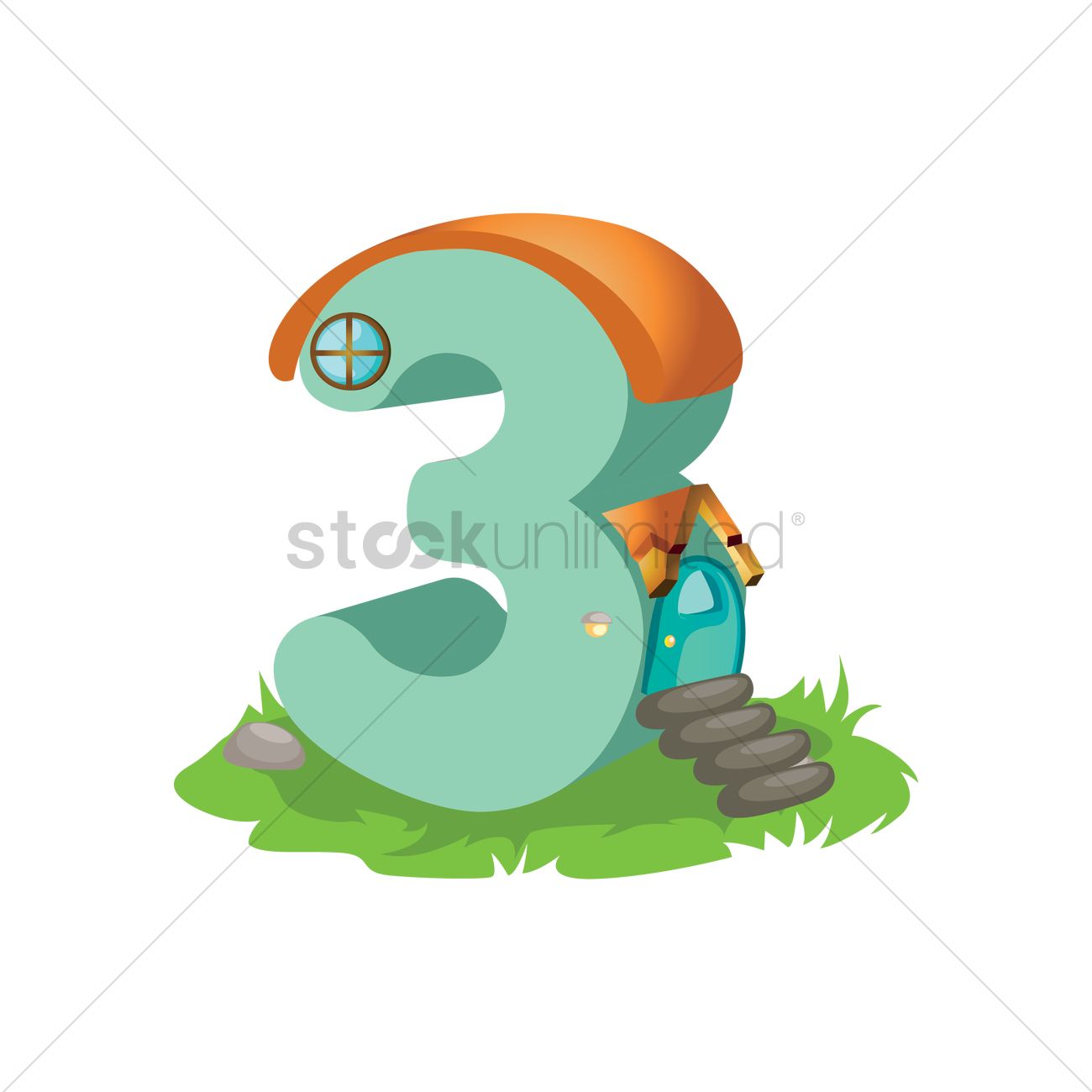 1300x1300 Free Number Three Vector Image