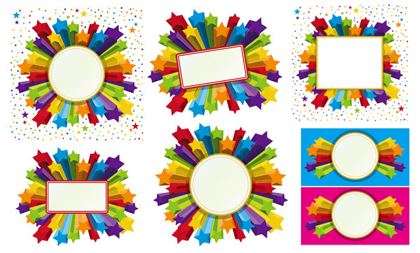 600x362 Three Dimensional Star Frame Vector Free Download