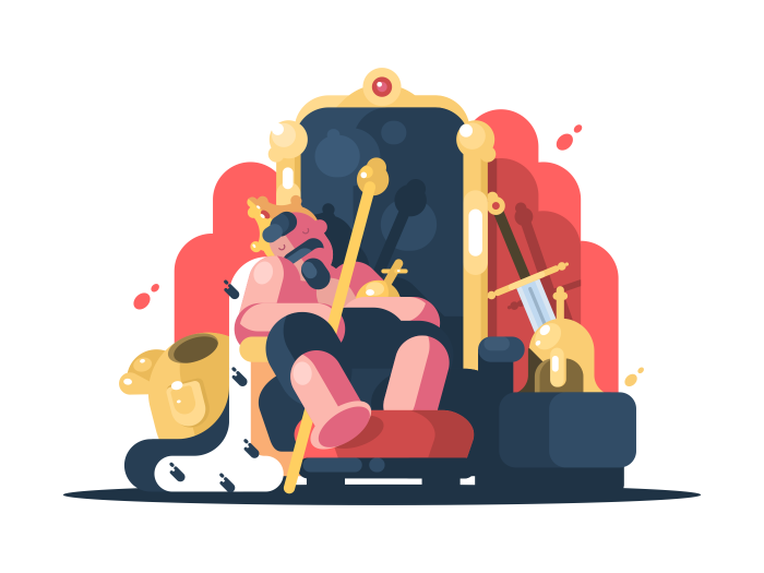 700x525 King With Crown Asleep