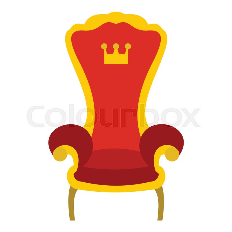 800x800 Red Royal Throne Icon. Flat Illustration Of Throne Vector Icon For