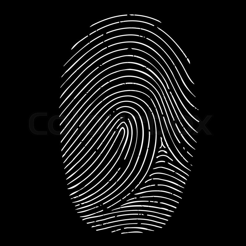 800x800 Fingerprint Isolated On A Black Background Stock Vector Colourbox