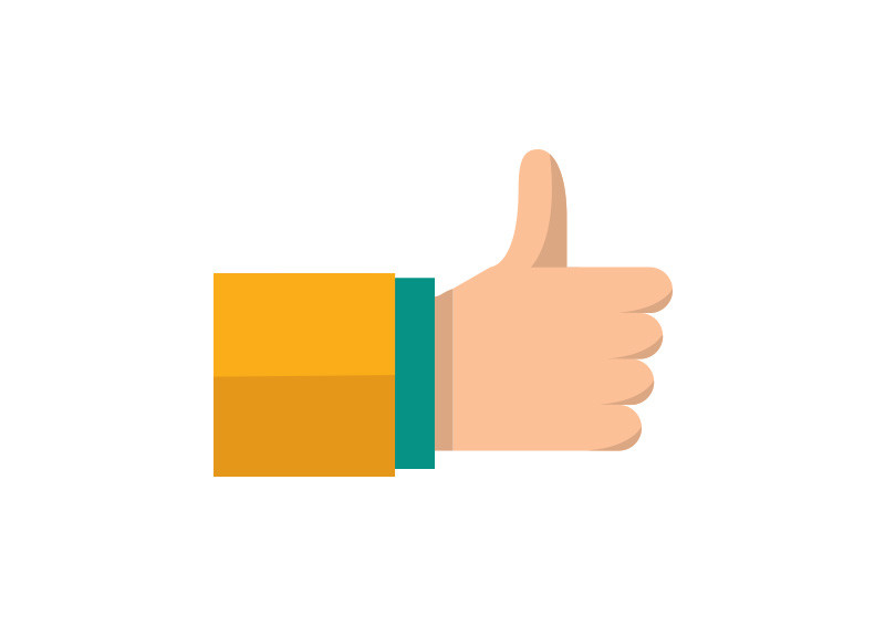 800x566 Thumbs Up Flat Vector Icon