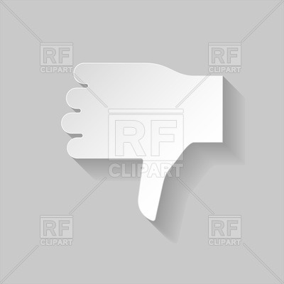 400x400 Thumbs Down Sign In Paper Style Vector Image Vector Artwork Of