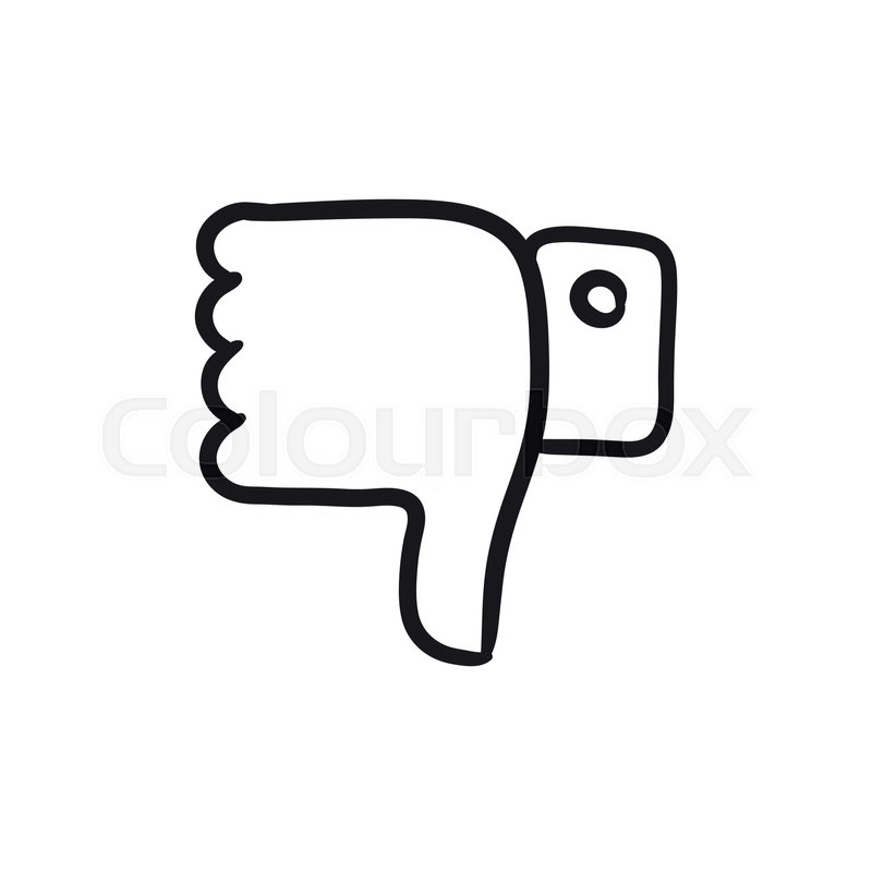 800x800 Thumbs Down Vector Sketch Icon Isolated On Background. Hand Drawn