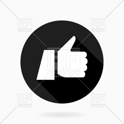 400x400 Black Round Icon Of Thumb Up