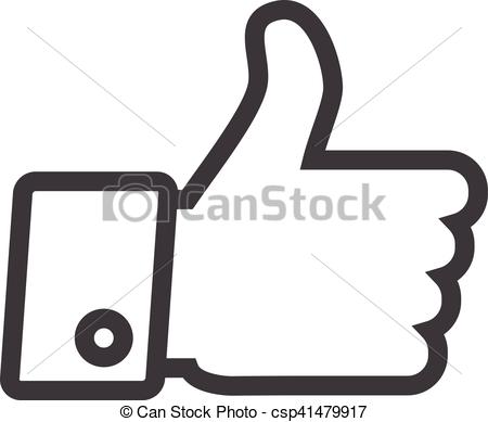 450x389 Thumbs Up Icon. Thumbs Up Line Icon Isolated On A White Background.