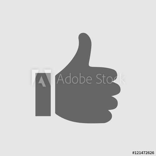 500x500 Thumb Up Vector Logo Icon. Like Simple Isolated Sign Symbol