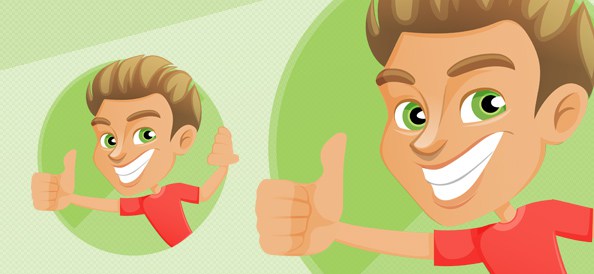 594x274 Vector Thumbs Up Man