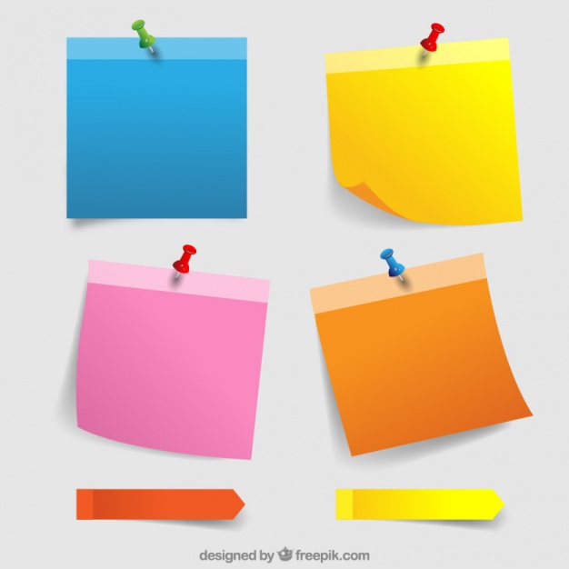 626x626 Colorful Paper Notes With Thumbtacks Vector Free Download