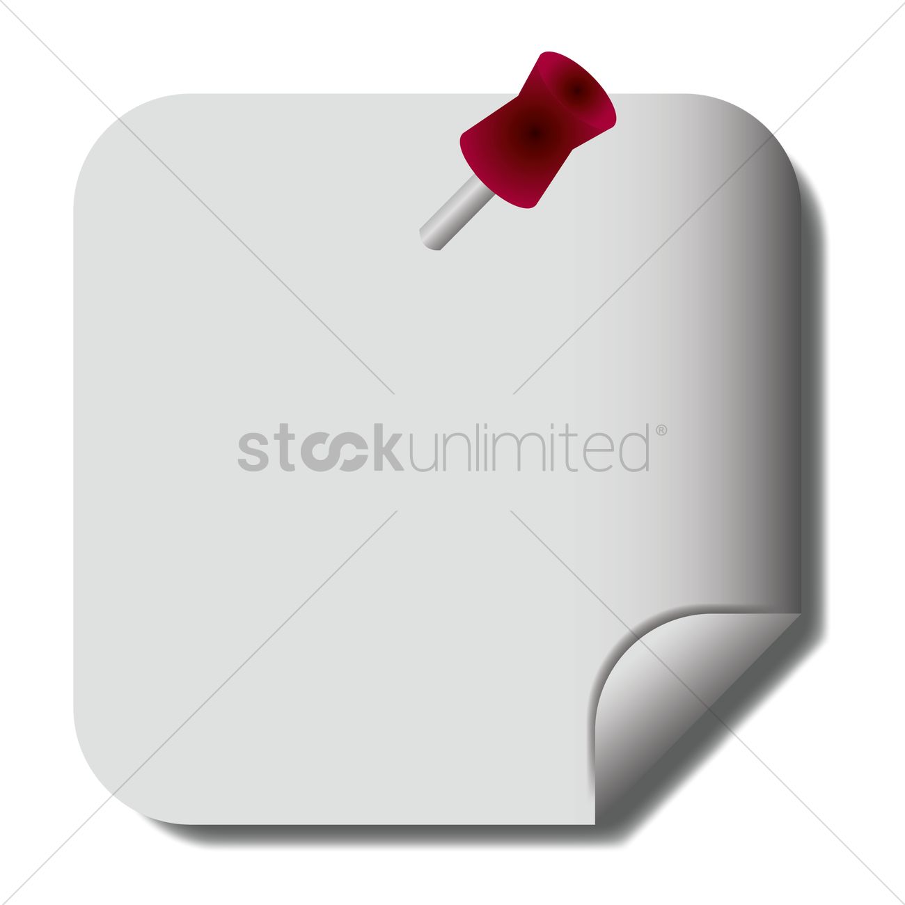 1300x1300 Paper With Thumbtack Vector Image