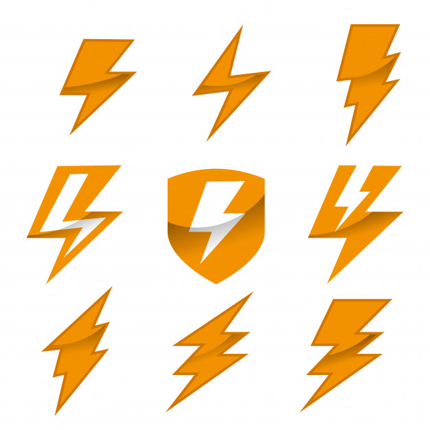 626x626 Set Of Thunder Logo Vector Vector Premium Download