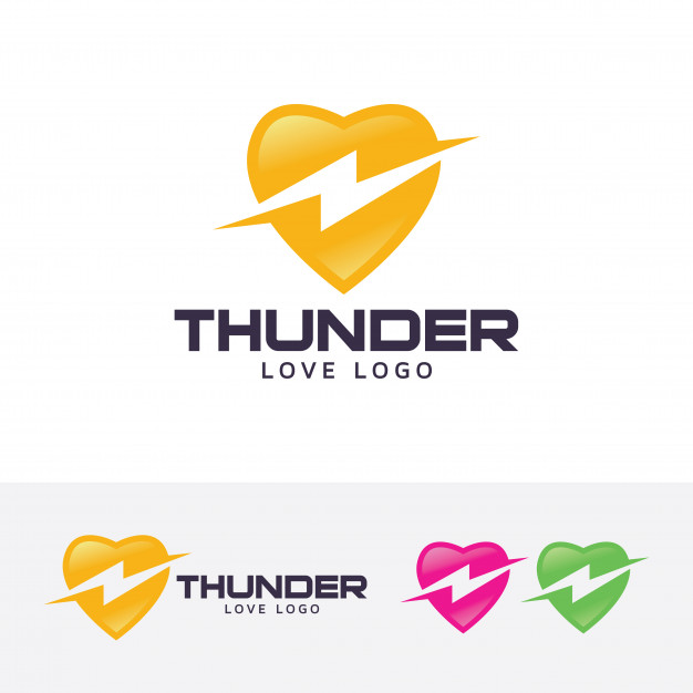 626x626 Thunder Love Vector Logo Template Vector Premium Download
