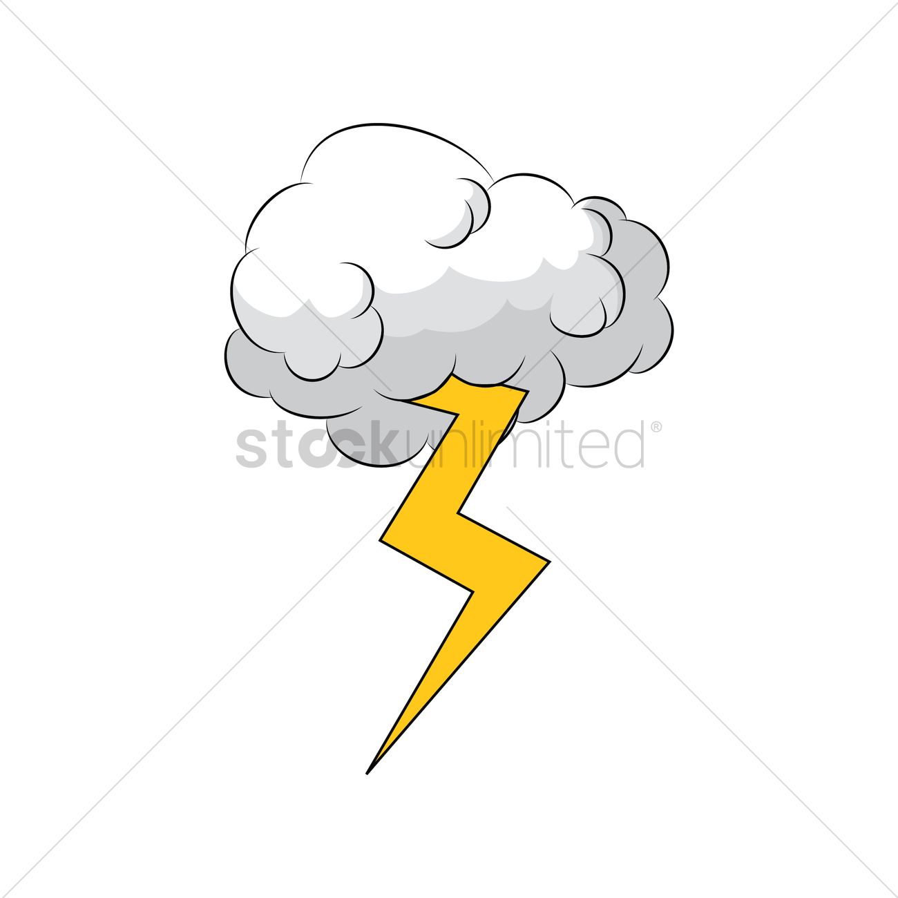1300x1300 Comic Cloud And Thunder Vector Image