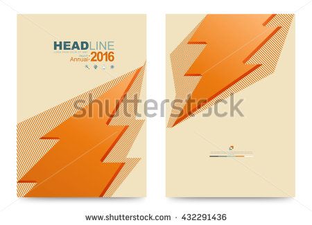 450x325 Thunderbolt Orange Cover Design Template. Vector Illustration. Use