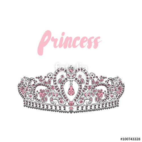500x500 Crown Vector. Tiara. Painted Diadem. A Princess. The Royal Crown