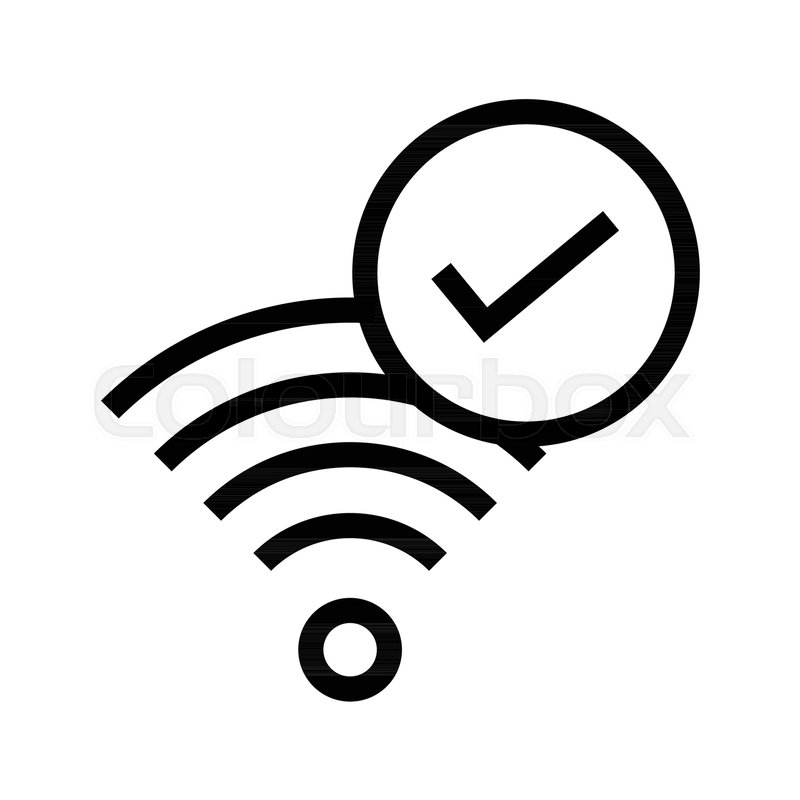800x800 Wifi Tick Vector Line Icon Stock Vector Colourbox