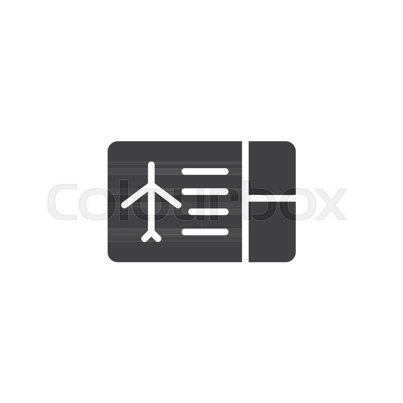 800x800 Flight Ticket Vector Icon. Filled Flat Sign For Mobile Concept And