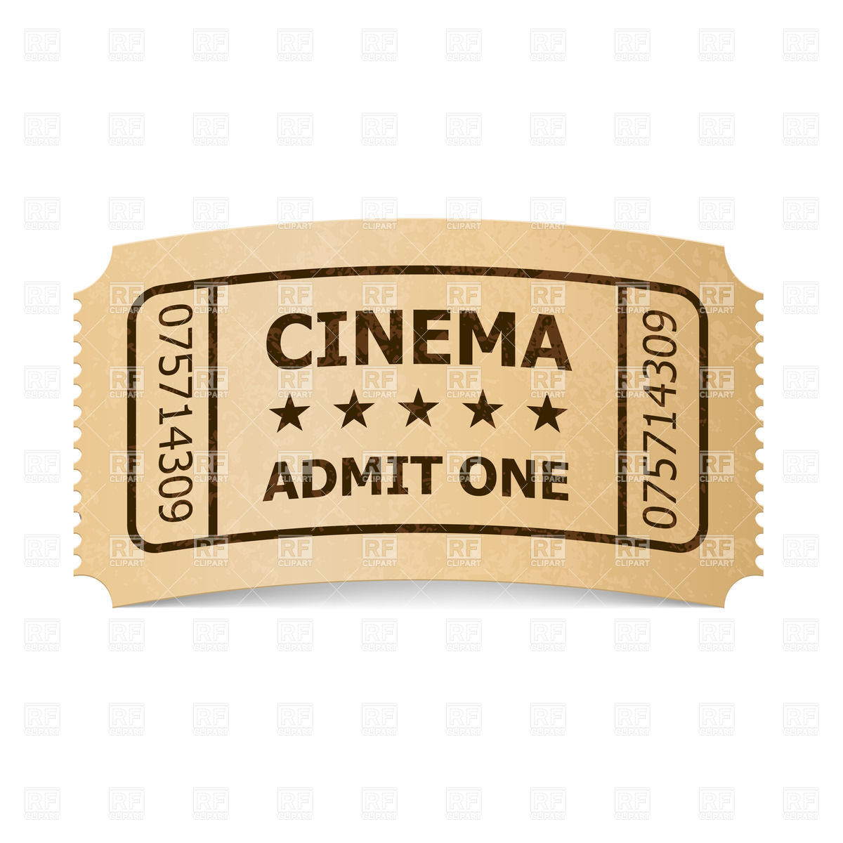 1200x1200 Retro Style Cinema Ticket Vector Image Vector Artwork Of Objects