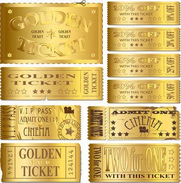 365x368 Vector Gold Ticket Free Vector Download (2,491 Free Vector) For